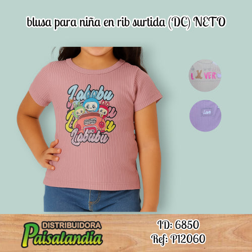 blusa para niña en rib surtida (DC) NETO