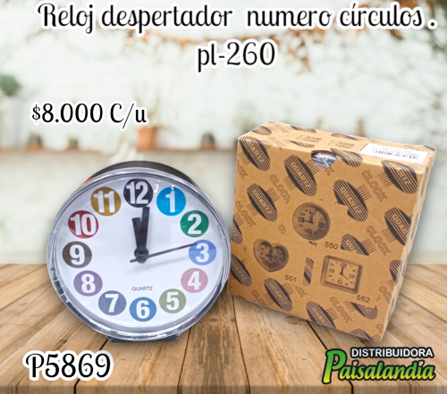 Reloj despertador  numero círculos pl-260