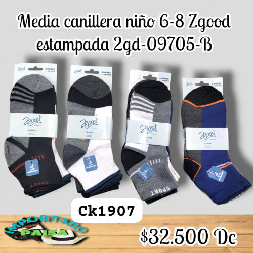 Media canillera niño 6-8 Zgood estampada 2GD-09705-B