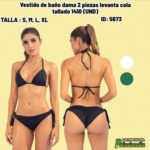 Vestido de baño dama 2 piezas levanta cola tallado 1410 (UND)