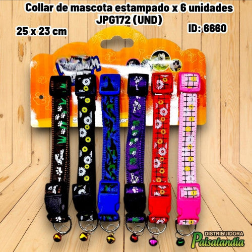 Collar de mascota estampado x 6 unidades JPG172 (UND)