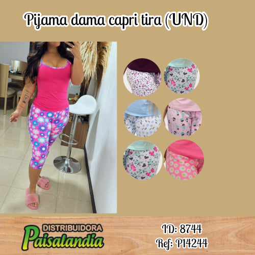 Pijama dama capri tira (UND)
