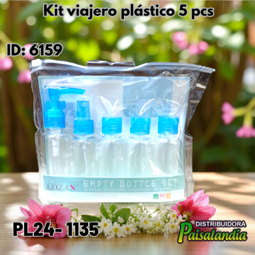 Kit viajero plástico 5 pcs PL24-1135 (UND)