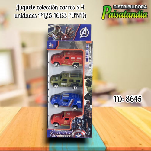 Juguete colección carros x 4 unidades PL25-1663 (UND)