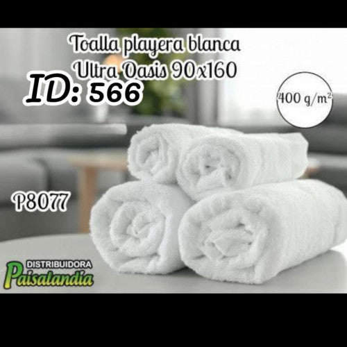 Toalla playera blanca Ultra Oasis 90x160 (UND)