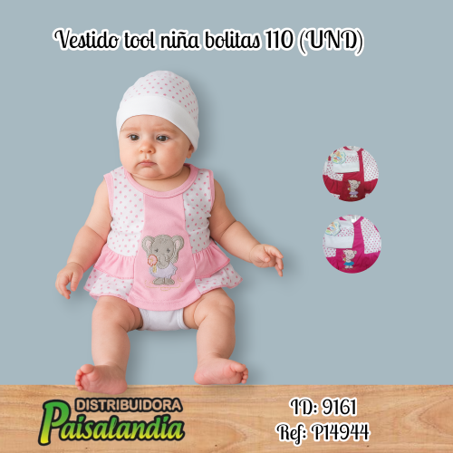 Vestido tool niña bolitas 110 (UND)