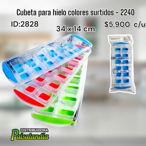 Cubeta para hielo colores surtidos - 2240