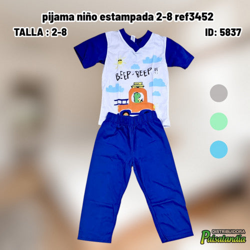 pijama niño estampada 2-8 ref3452 (UND)