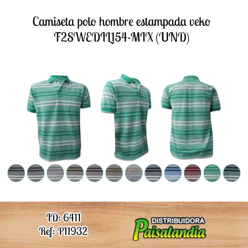 Camiseta polo hombre estampada veko F2SWEDIL154-MIX (UND)