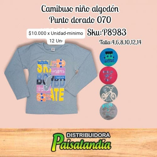 Camibuso niño algodon punto dorado 070 (DC)