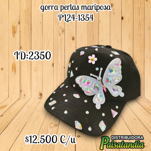 Gorra perlas mariposa (UND)