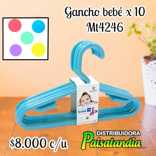 Gancho finos ropa bebé x10 MT4246 (UND)