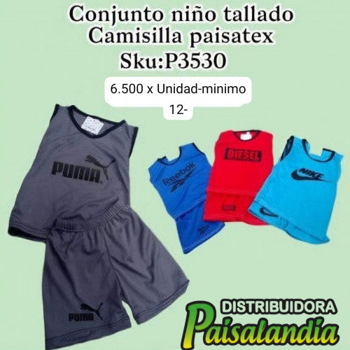 Conjunto niño tallado camisilla paisatex (DC)