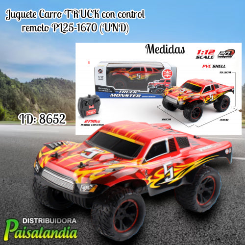 Juguete Carro TRUCK con control remoto+ PL25-1670 (UND)