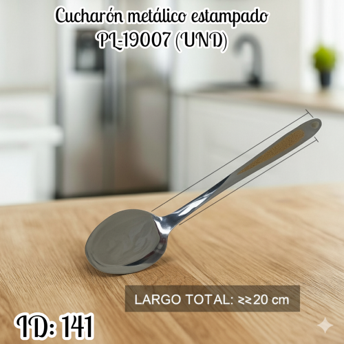 Cucharón metálico estampado PL-19007 (UND)