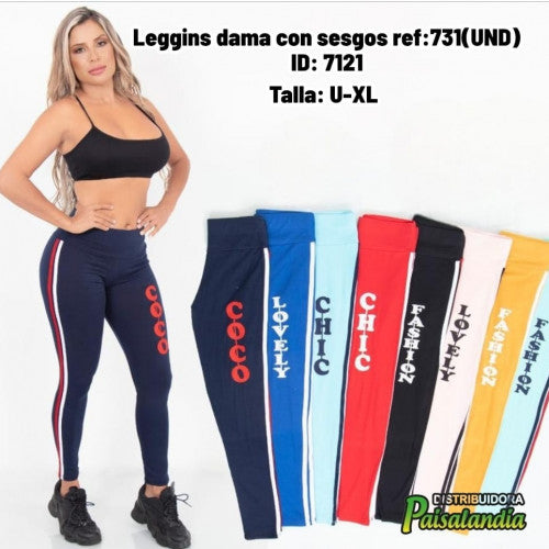 Leggins dama con sesgos ref:731(UND)