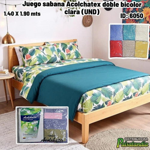 Juego sabana Acolchatex doble bicolor clara (UND)