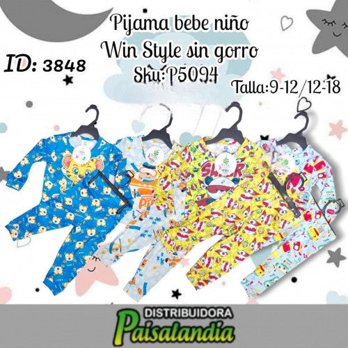 pijama bebe niño estampada pantalon (UND)