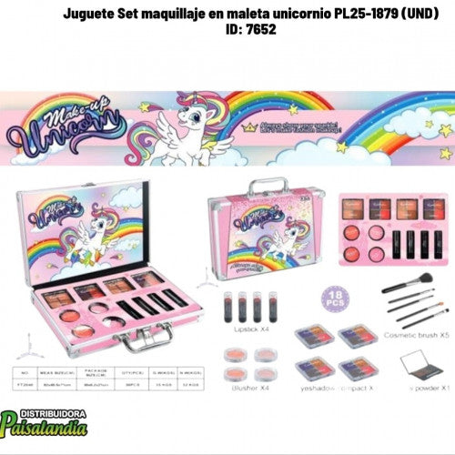 Juguete Set maquillaje en maleta unicornio PL25-1879 (UND)
