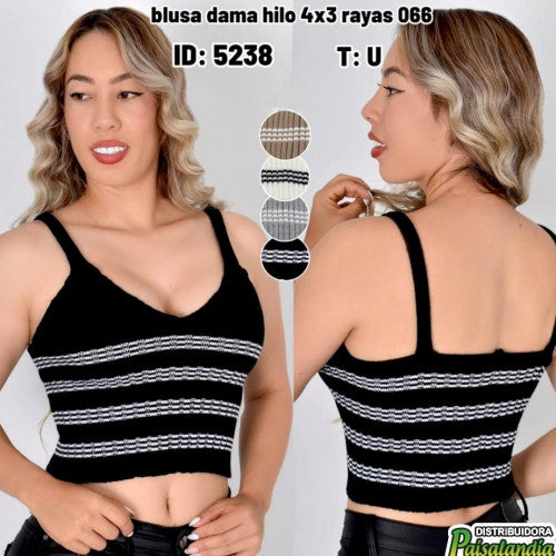 Blusa dama hilo 4x3 rayas 066 (UND)