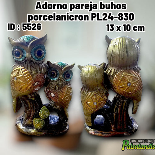 Adorno pareja buhos porcelanicron PL24-830 (UND)