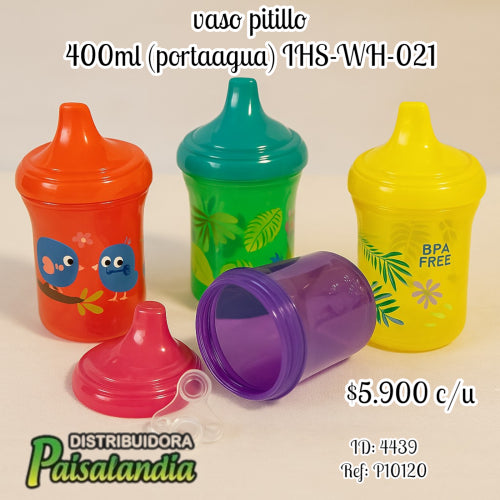 Vaso pitillo 400ml (portaagua) IHS-WH-021 (UND)