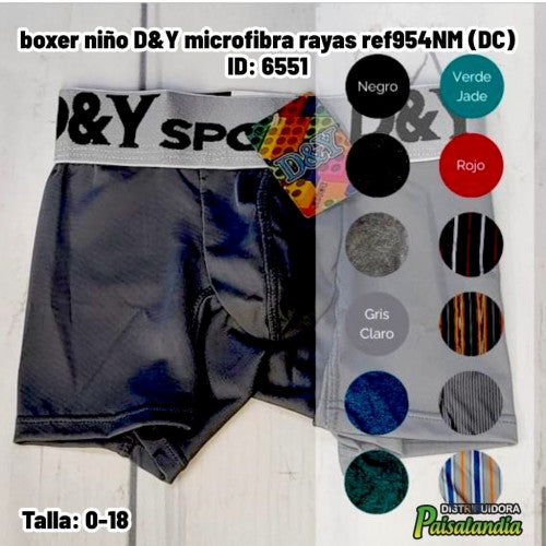 boxer niño D&Y microfibra rayas ref954NM (DC)