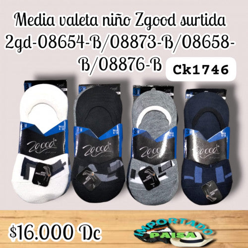 Media valeta Zgood niño surtidas 2GD-08654-B-/08873-B/08658-B/08876-B