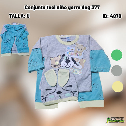 Conjunto tool niño gorro dog 377 (UND)