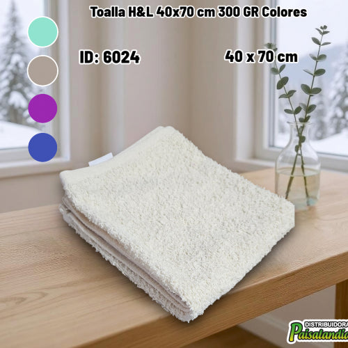 Toalla H&L 40x70 cm 300 GR Colores (UND)