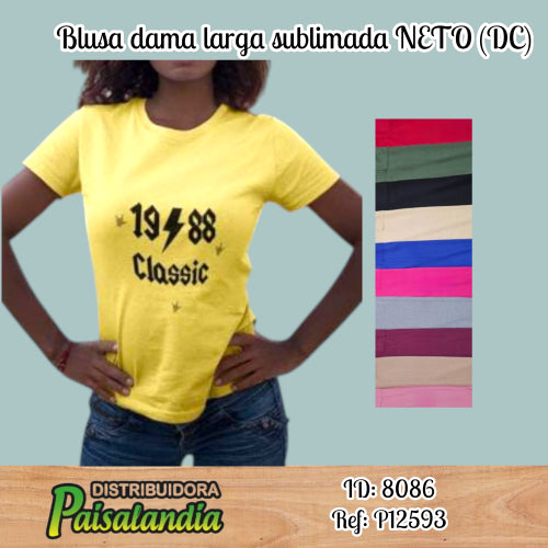 Blusa dama larga sublimada NETO (DC)