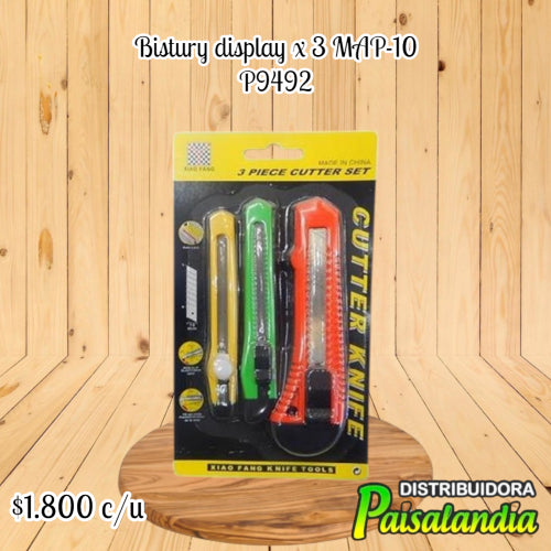 Bisturí display x3 en caja MAP-10 (UND)