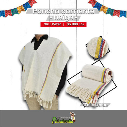 Poncho corriente beige