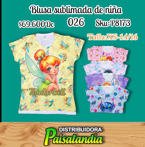 Blusa sublimada de niña 026