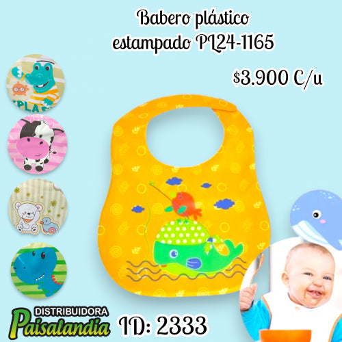 Babero plástico estampado surtidos (UND)