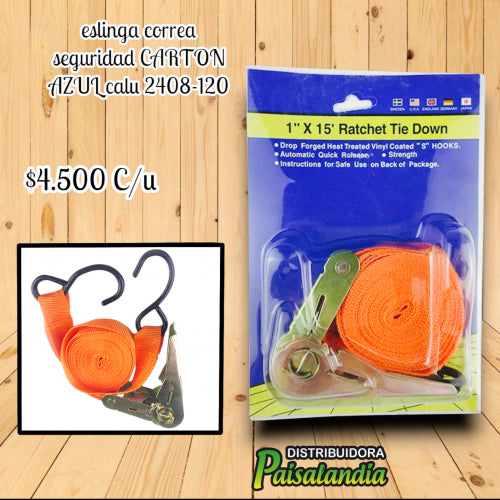 Eslinga correa seguridad CARTON AZUL calu2408-120 (UND)