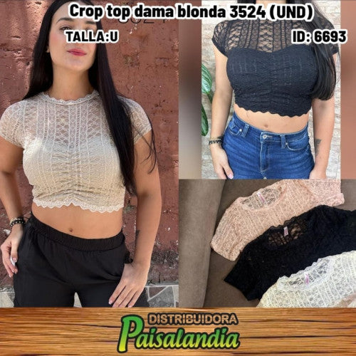 Crop top dama blonda 3524 (UND)