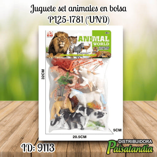 Juguete set animales en bolsa PL25-1781 (UND)