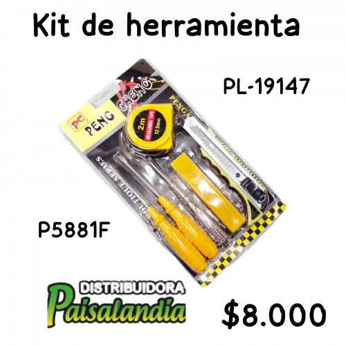 kit de herramienta con metro pl-19147