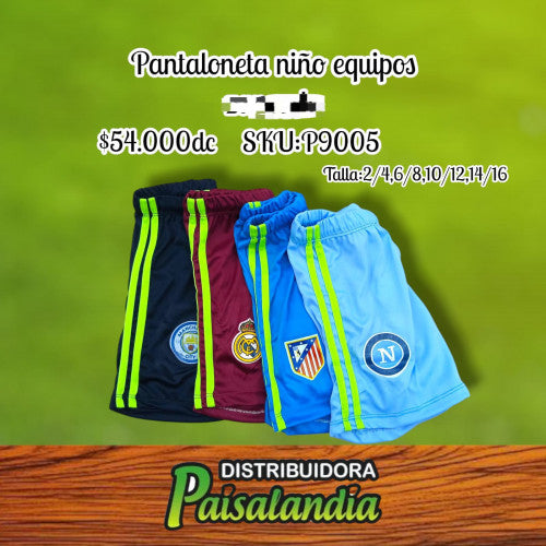 Pantaloneta equipos niño (DC)