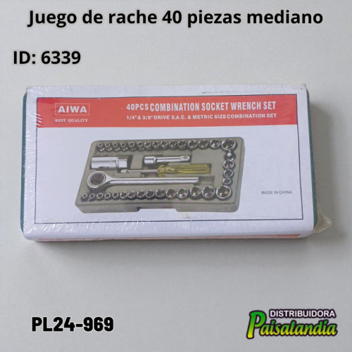 Juego de rache 40 piezas mediano PL24-969 (UND)