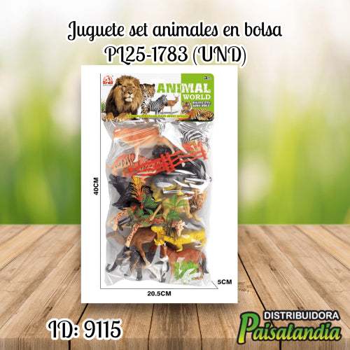 Juguete set animales en bolsa PL25-1783 (UND)