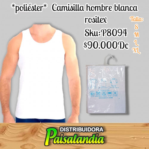 camisilla carolo-rositex hombre blanca