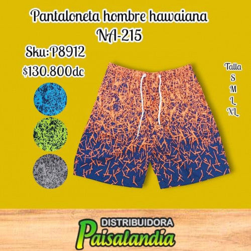 Pantaloneta hombre hawaiana tallada hombre NA-215 (UND)