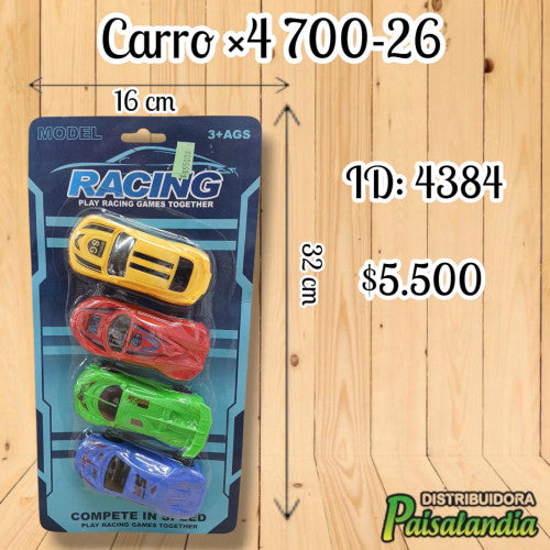 Juguete carro x4 encartonado 700-26 (UND)