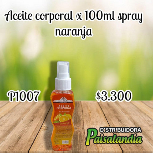 Aceite corporal x100 ml spray naranja (UND)