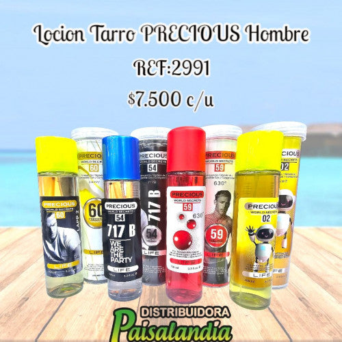Loción tarro Precious surtida hombre fragancias surtidas (UND)