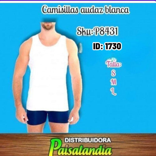 Camisilla hombre audaz blanca S-M-L (UND)