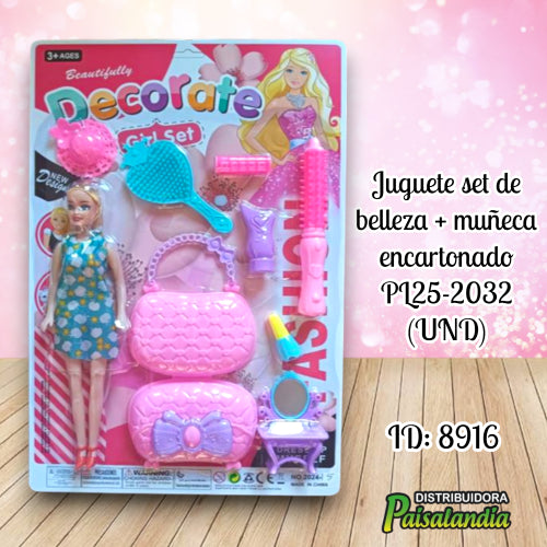 Juguete set de belleza + muñeca encartonado PL25-2032 (UND)