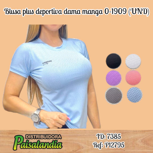 Blusa plus deportiva dama manga 0-1909 (UND)